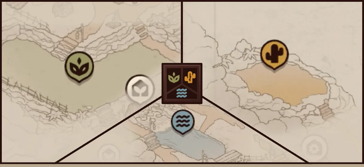 The official farming diagram illustrates three plot conditions.